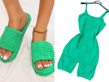 Load image into Gallery viewer, Knit Jumpsuit with Slides Set
