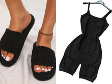 Load image into Gallery viewer, Knit Jumpsuit with Slides Set
