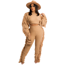 Load image into Gallery viewer, Women Sweater Tassel Set
