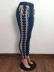 Tie Up Jeans Pants