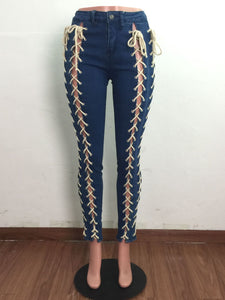 Tie Up Jeans Pants