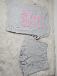 Grey Cotton Hoodie Set