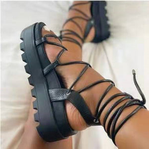 Thick Bottom Tie Up Sandals