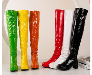 Colorful Over Knee Boots