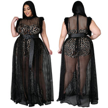 Load image into Gallery viewer, Plus Size Mesh Dress 2 pcs Set
