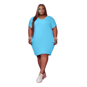 Plus Size Shirt Dress with Pocket