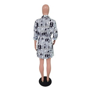 Spring Botton Shirt Dress