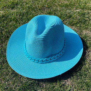 Straw Fedora Chain Hat(MOQ 5)