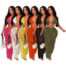 Load image into Gallery viewer, Women Bikini Tassel Pants Set
