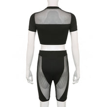 Load image into Gallery viewer, Mesh Short Sleeve and Shorts Set
