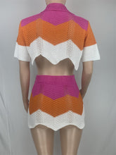 Load image into Gallery viewer, Knit Polo Shirt with Skirt 2 pcs Set
