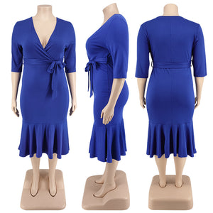 Plus Size V Neck Dress