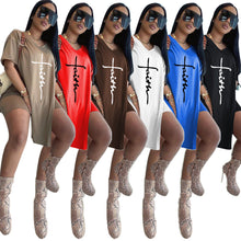 Load image into Gallery viewer, Woman Crew-Neck Slit Top and Shorts Set Cotton Blended
