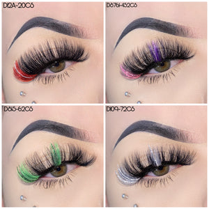 Synthetic Colorful Glitter Lashes （MOQ 10）