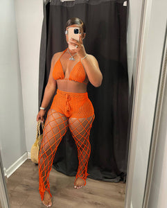 Women Hollowed Out Perspective Two-Piece Sets