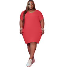 Load image into Gallery viewer, Plus Size Shirt Dress with Pocket
