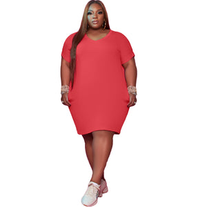 Plus Size Shirt Dress with Pocket