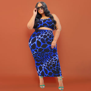 Women Plus Size 2 pcs Skirt Set