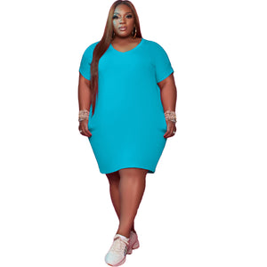 Plus Size Shirt Dress with Pocket