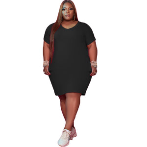 Plus Size Shirt Dress with Pocket