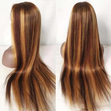 Load image into Gallery viewer, 4/30 Highlight Straight Human Hair Wigs 13x4 Transparent Lace Front For Women
