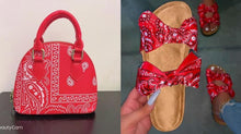 Load image into Gallery viewer, Bandana Purse And Slipper Set
