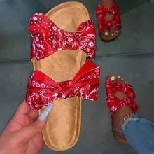 Load image into Gallery viewer, Double bowknot Bandana slipper
