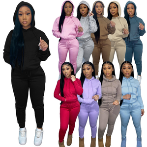 Cotton Fleece Hoodie Set