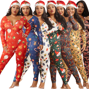 Plus Size Christmas Long Pajama