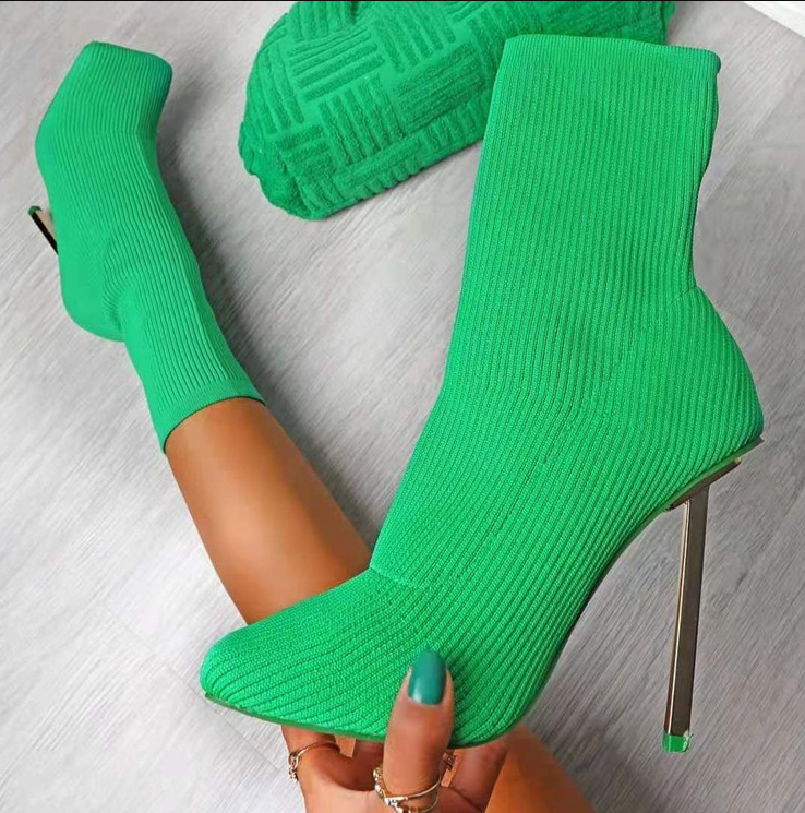 Women Knit High Heel