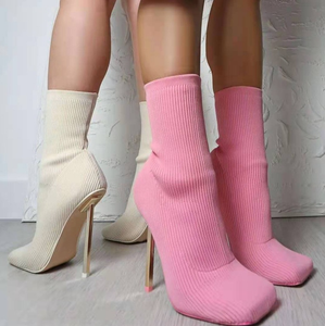 Women Knit High Heel