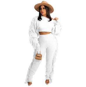 Women Sweater Tassel Set