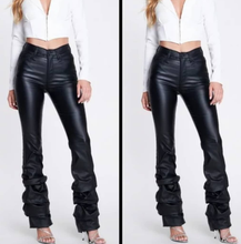 Load image into Gallery viewer, Leather Stacked Pants
