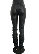 Load image into Gallery viewer, Leather Stacked Pants
