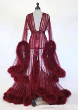 Load image into Gallery viewer, Furry See-Through Sexy Nightdress
