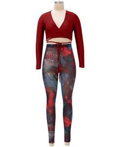 Causal Colorful Leggings 2 Pcs Sets