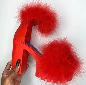 Women Feather High Heel