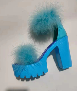 Women Feather High Heel