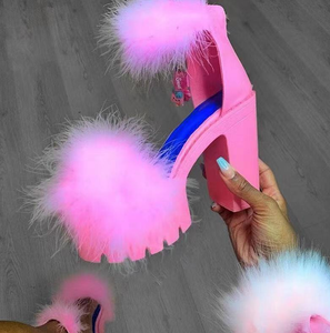 Women Feather High Heel