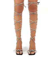 Load image into Gallery viewer, Bow Roman Lace Up Heels
