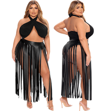 Load image into Gallery viewer, Plus Size Women PU Summer 2 pcs Set
