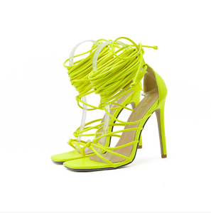 Women Lace Up Roman Heels