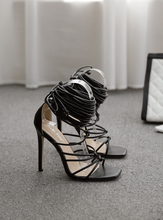 Load image into Gallery viewer, Women Lace Up Roman Heels
