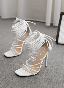 Women Lace Up Roman Heels