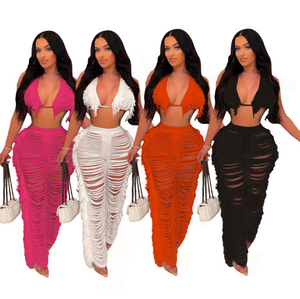 Women Bikini Tassel Pants Set