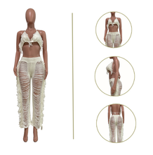 Load image into Gallery viewer, Women Bikini Tassel Pants Set
