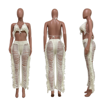 Load image into Gallery viewer, Women Bikini Tassel Pants Set
