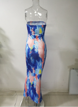 Load image into Gallery viewer, Women Tie-Dye Off-Shoulder Wrap Dress
