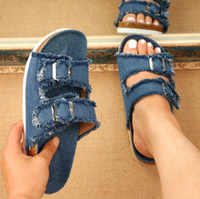 Load image into Gallery viewer, Two-Belt Flat Slippers
