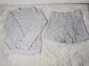 Grey Cotton Hoodie Set